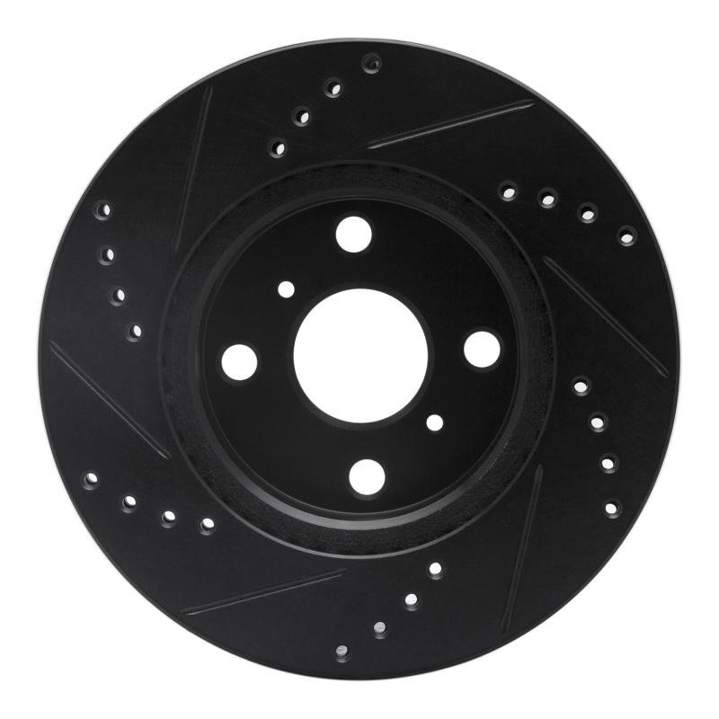 Picture of R1 12-15 Scion IQ Front Right Drilled & Slotted Black Brake Rotor