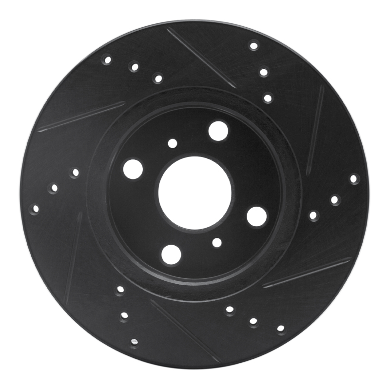 Picture of R1 12-15 Scion IQ Front Left Drilled & Slotted Black Brake Rotor