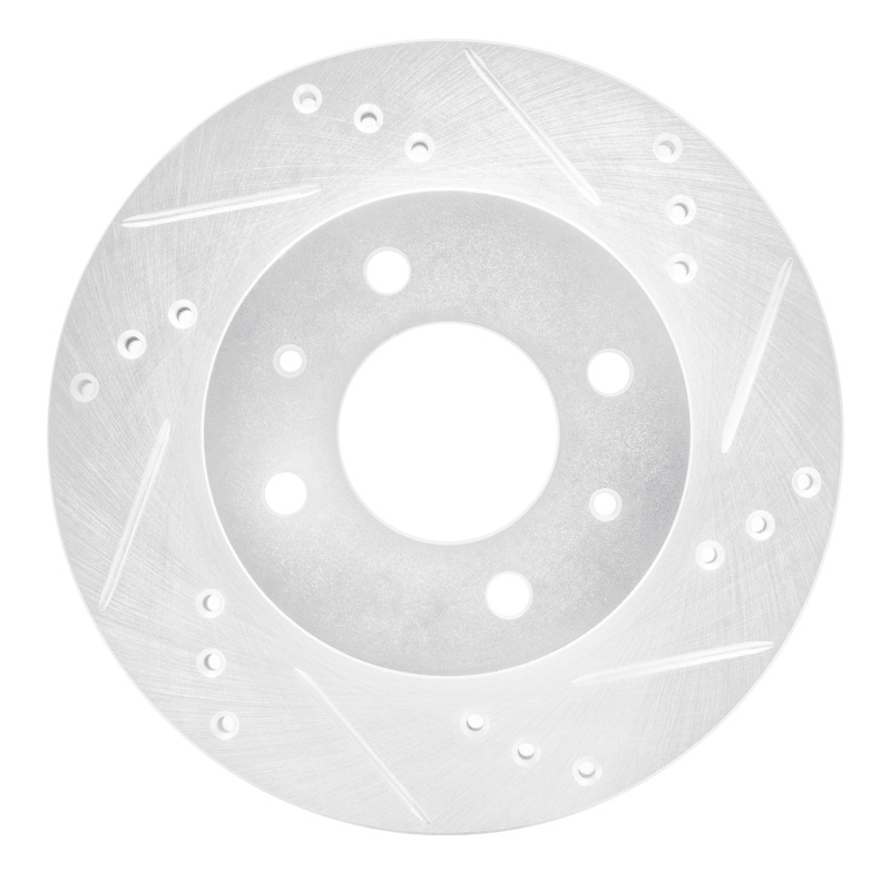 Picture of R1 00-02 Hyundai Accent Front Right Drilled & Slotted Silver Brake Rotor