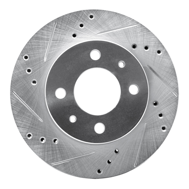 Picture of R1 00-02 Hyundai Accent Front Left Drilled & Slotted Silver Brake Rotor