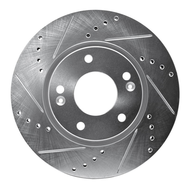 Picture of R1 03-13 Hyundai Sonata Front Left Drilled & Slotted Silver Brake Rotor