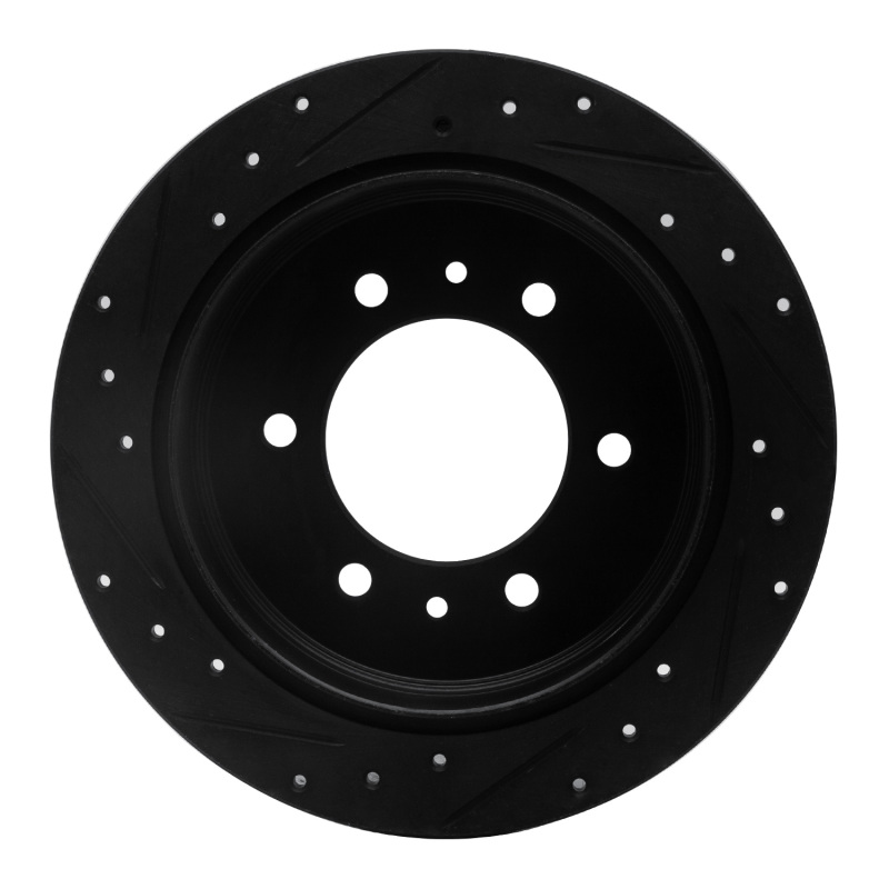 Picture of R1 06-10 Hummer H3 Rear Right Drilled & Slotted Black Brake Rotor