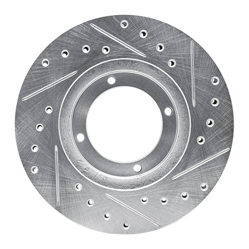 Picture of R1 87-99 Hyundai Accent Front Left Drilled & Slotted Silver Brake Rotor