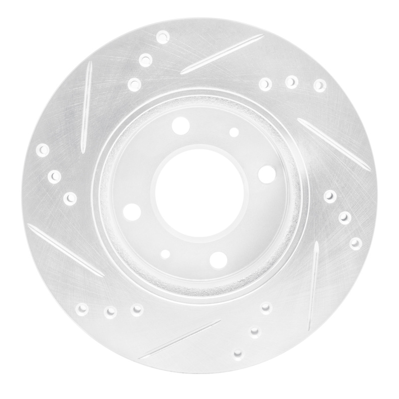 Picture of R1 00-02 Hyundai Accent Front Right Drilled & Slotted Silver Brake Rotor