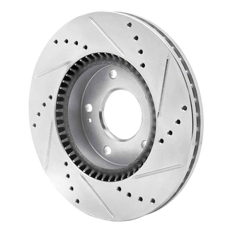 Picture of R1 03-13 Hyundai Sonata Front Left Drilled & Slotted Silver Brake Rotor