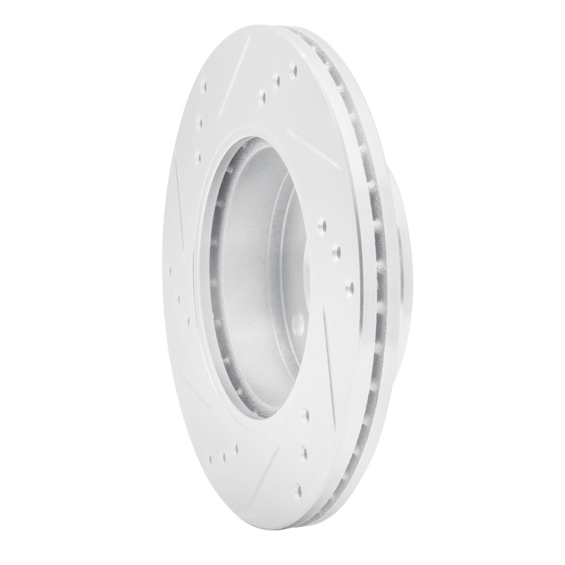 Picture of R1 00-02 Hyundai Accent Front Right Drilled & Slotted Silver Brake Rotor