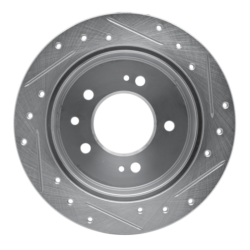 Picture of R1 07-10 Hyundai Elantra Rear Left Drilled & Slotted Silver Brake Rotor