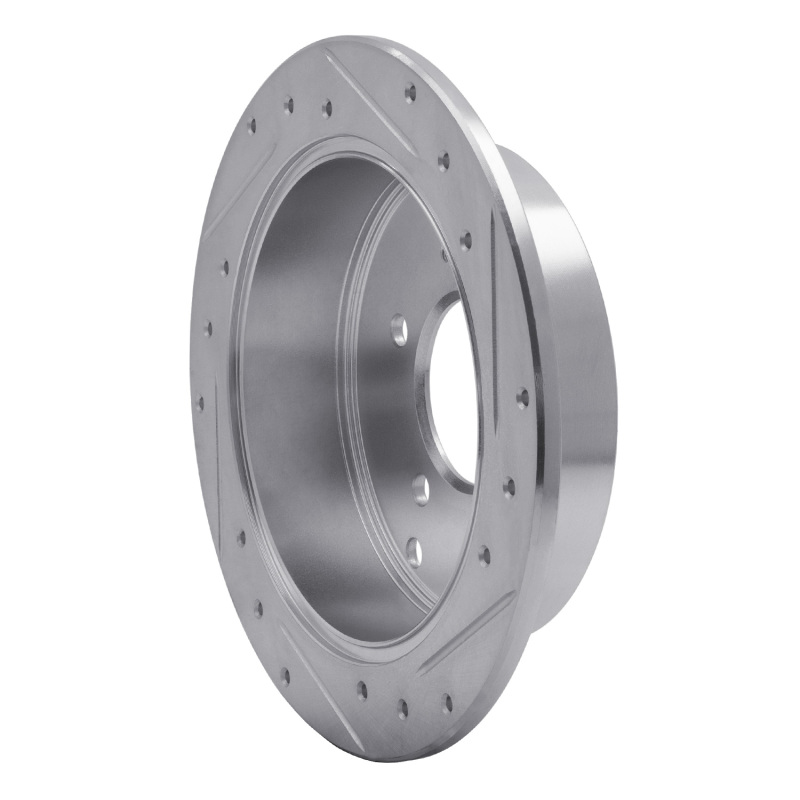 Picture of R1 01-16 Hyundai Santa Fe Rear Left Drilled & Slotted Silver Brake Rotor