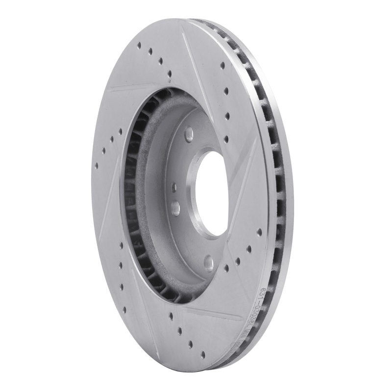 Picture of R1 11-25 Hyundai Veloster Front Left Drilled & Slotted Silver Brake Rotor