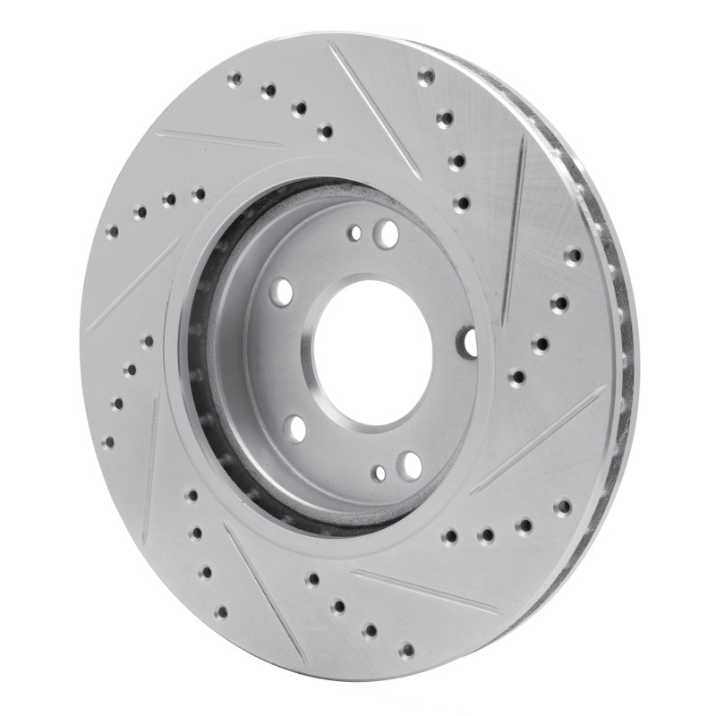 Picture of R1 01-06 Hyundai Santa Fe Front Left Drilled & Slotted Silver Brake Rotor