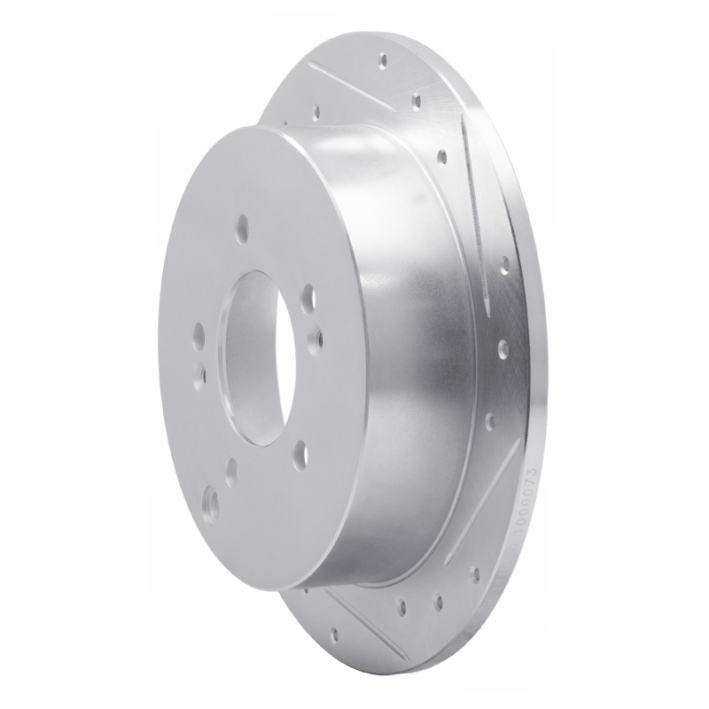 Picture of R1 01-16 Hyundai Santa Fe Rear Right Drilled & Slotted Silver Brake Rotor