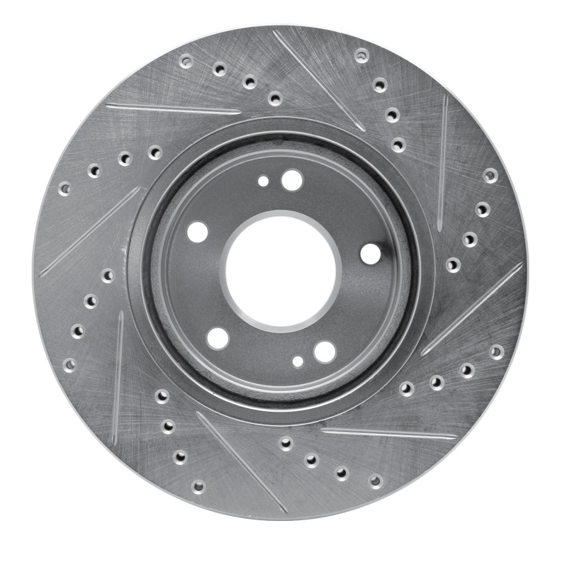 Picture of R1 01-06 Hyundai Santa Fe Front Left Drilled & Slotted Silver Brake Rotor
