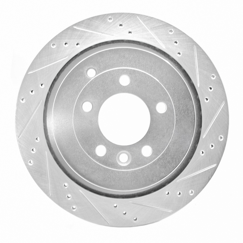 Picture of R1 05-16 Land Rover LR4 Rear Right Drilled & Slotted Silver Brake Rotor