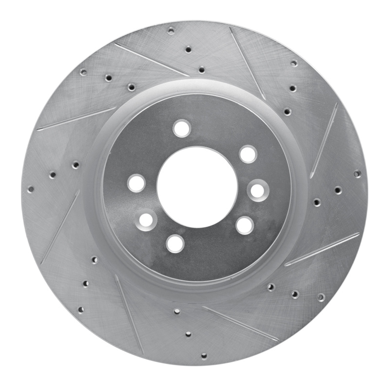 Picture of R1 06-17 Land Rover Range Rover Front Right Drilled & Slotted Silver Brake Rotor
