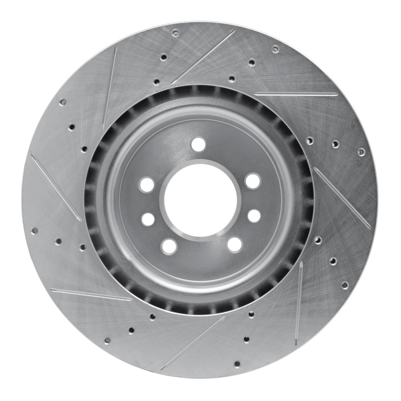 Picture of R1 06-17 Land Rover Range Rover Front Right Drilled & Slotted Silver Brake Rotor