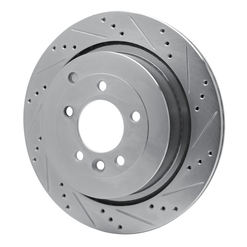 Picture of R1 05-16 Land Rover LR4 Rear Right Drilled & Slotted Silver Brake Rotor