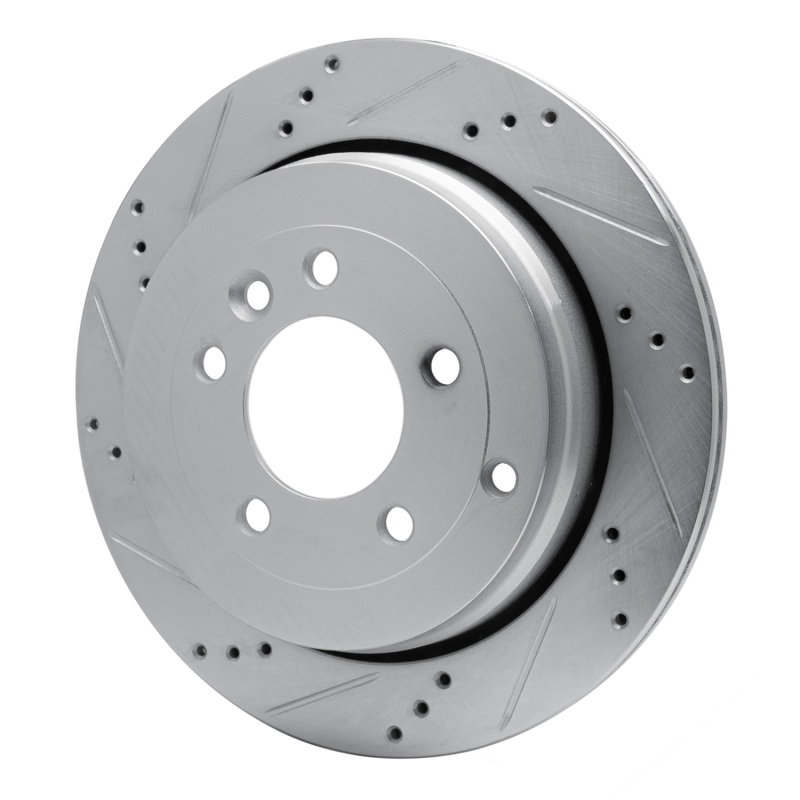Picture of R1 05-07 Land Rover LR3 Rear Left Drilled & Slotted Silver Brake Rotor