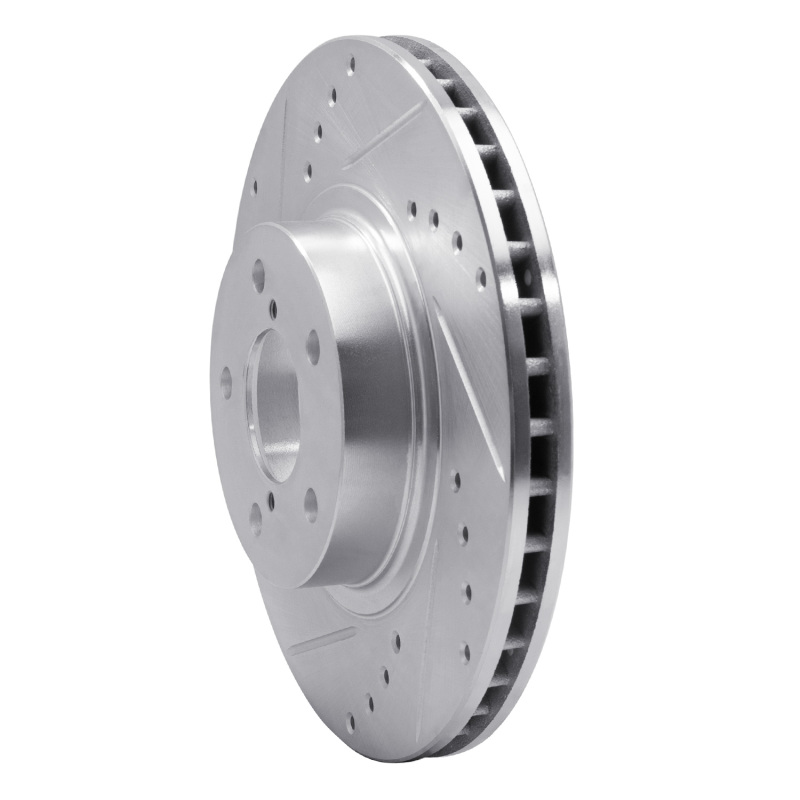 Picture of R1 90-16 Saab 9-2X Front Left Drilled & Slotted Silver Brake Rotor