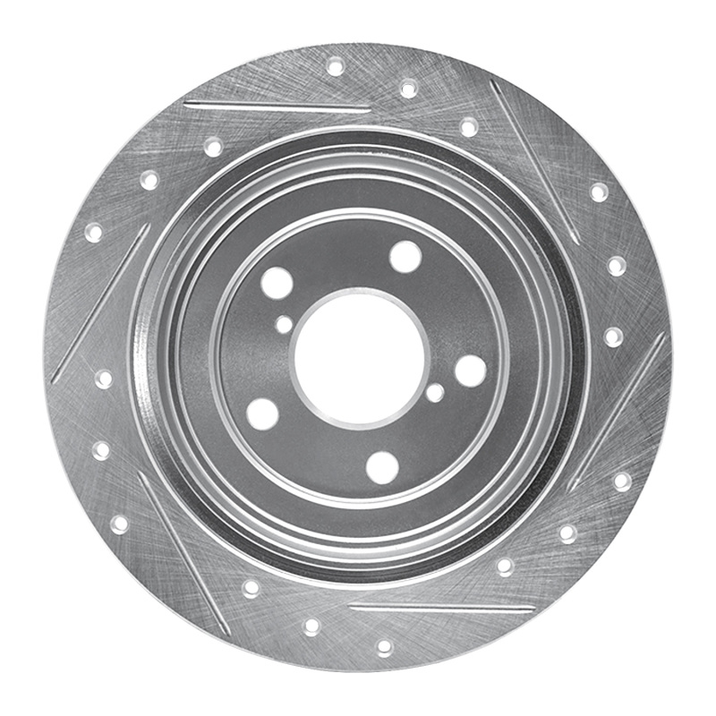 Picture of R1 90-08 Saab 9-2X Rear Left Drilled & Slotted Silver Brake Rotor