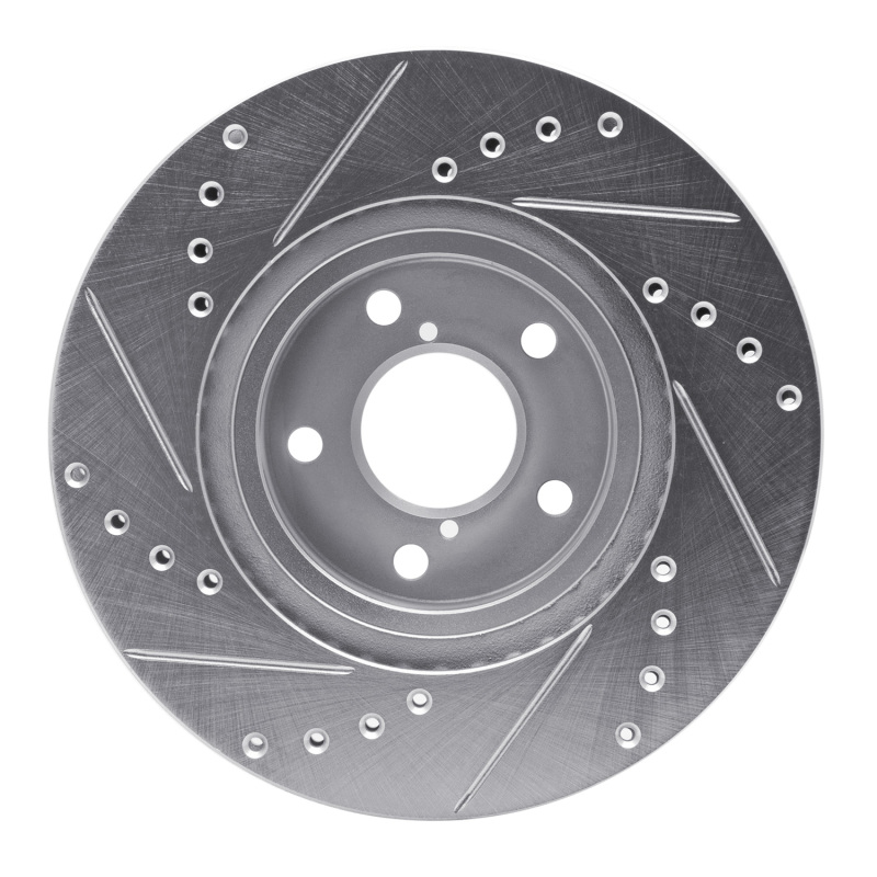 Picture of R1 90-16 Saab 9-2X Front Right Drilled & Slotted Silver Brake Rotor