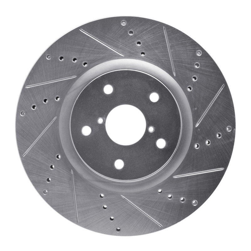 Picture of R1 05-20 Subaru WRX Front Right Drilled & Slotted Silver Brake Rotor