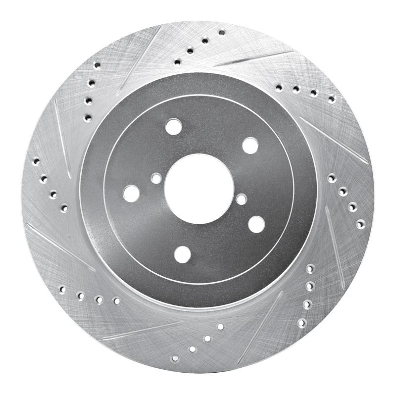 Picture of R1 05-07 Subaru Impreza Rear Left Drilled & Slotted Silver Brake Rotor