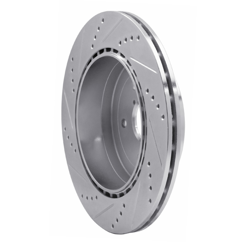 Picture of R1 05-07 Subaru Impreza Rear Right Drilled & Slotted Silver Brake Rotor