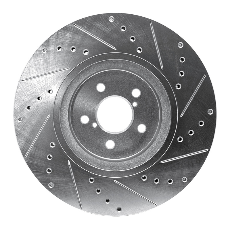 Picture of R1 05-18 Subaru Forester Front Left Drilled & Slotted Silver Brake Rotor