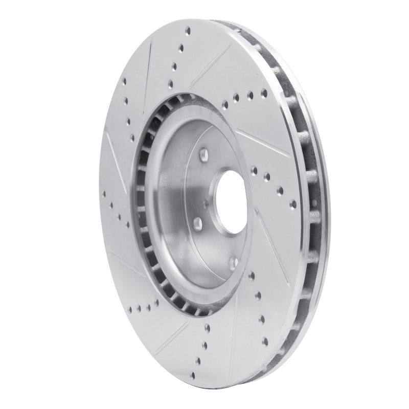 Picture of R1 05-20 Subaru WRX Front Right Drilled & Slotted Silver Brake Rotor