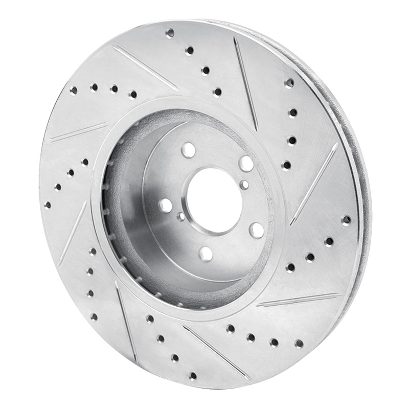 Picture of R1 05-18 Subaru Forester Front Left Drilled & Slotted Silver Brake Rotor