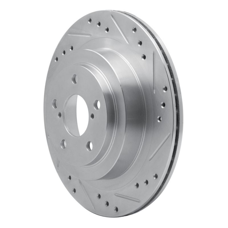 Picture of R1 05-09 Subaru Impreza Rear Right Drilled & Slotted Silver Brake Rotor