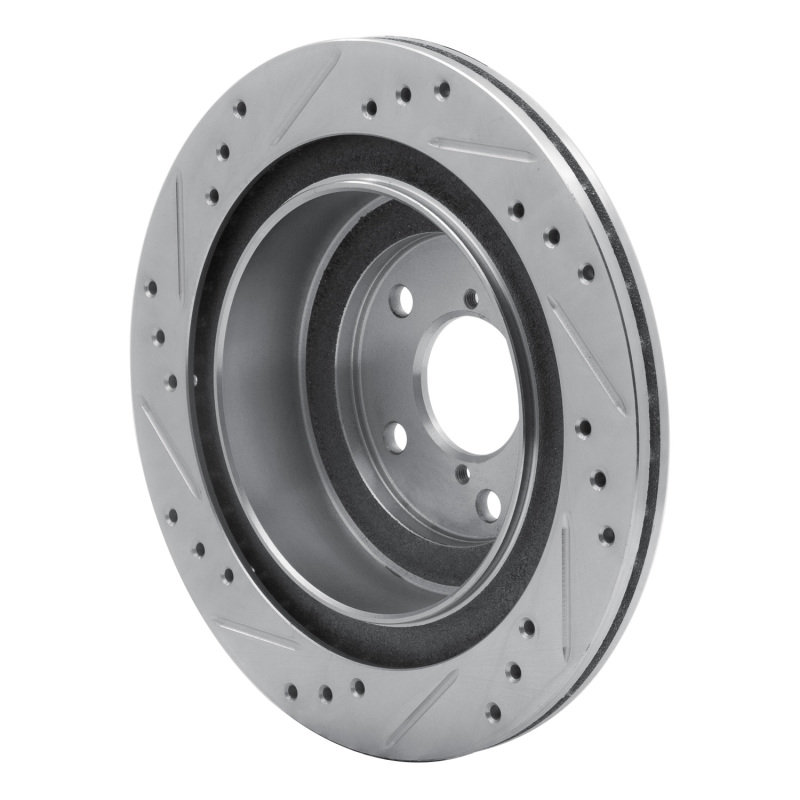 Picture of R1 05-09 Subaru Impreza Rear Right Drilled & Slotted Silver Brake Rotor