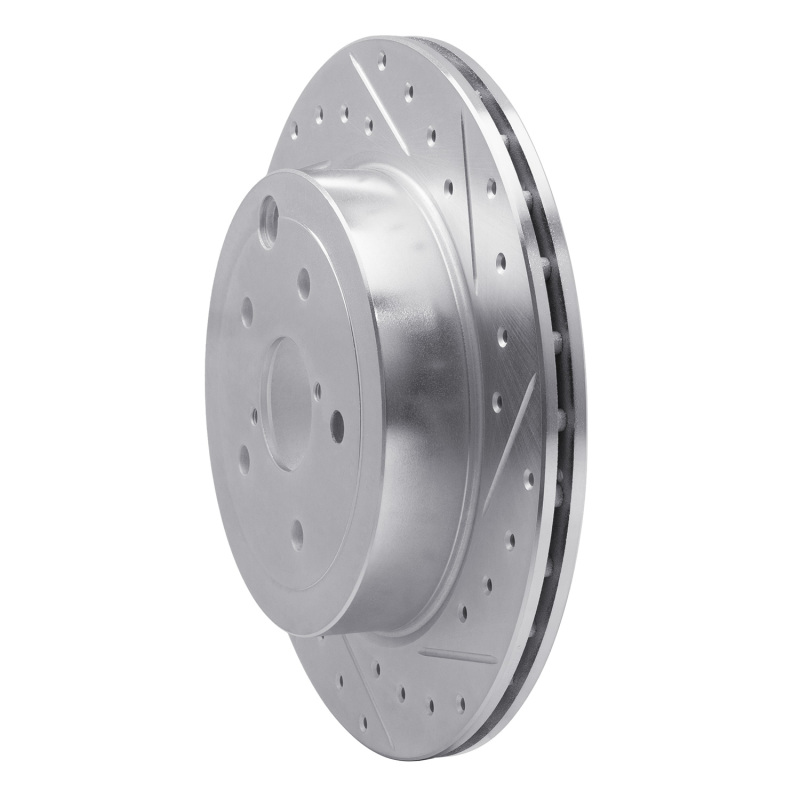 Picture of R1 08-20 Subaru WRX STI Rear Right Drilled & Slotted Silver Brake Rotor