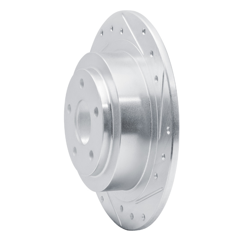 Picture of R1 00-06 Subaru Legacy Rear Right Drilled & Slotted Silver Brake Rotor