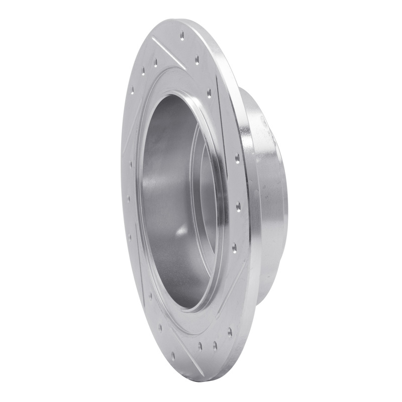 Picture of R1 00-06 Subaru Outback Rear Left Drilled & Slotted Silver Brake Rotor