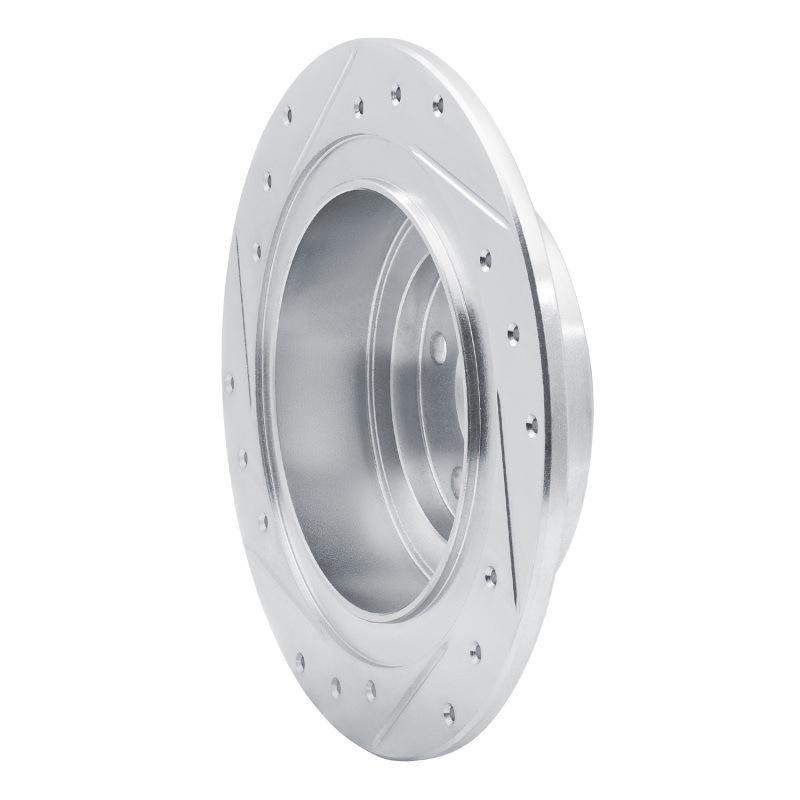 Picture of R1 00-06 Subaru Legacy Rear Right Drilled & Slotted Silver Brake Rotor
