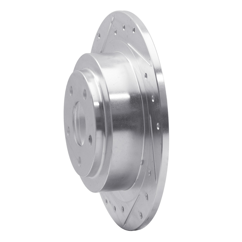 Picture of R1 00-06 Subaru Outback Rear Left Drilled & Slotted Silver Brake Rotor