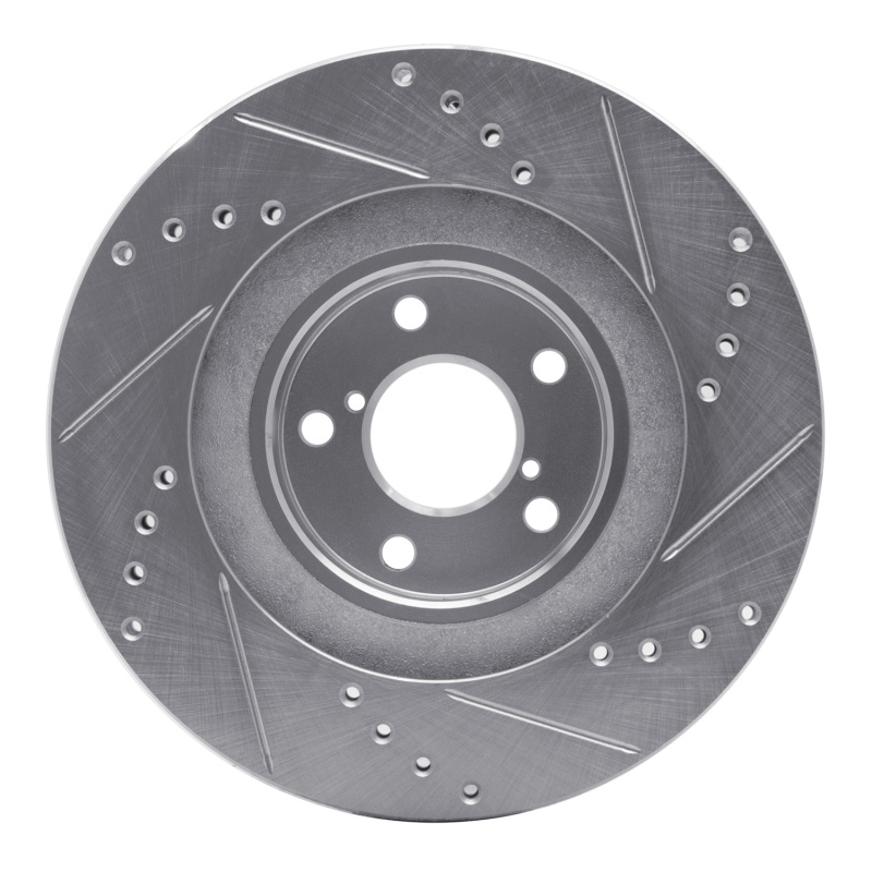 Picture of R1 01-08 Saab 9-2X Front Left Drilled & Slotted Silver Brake Rotor
