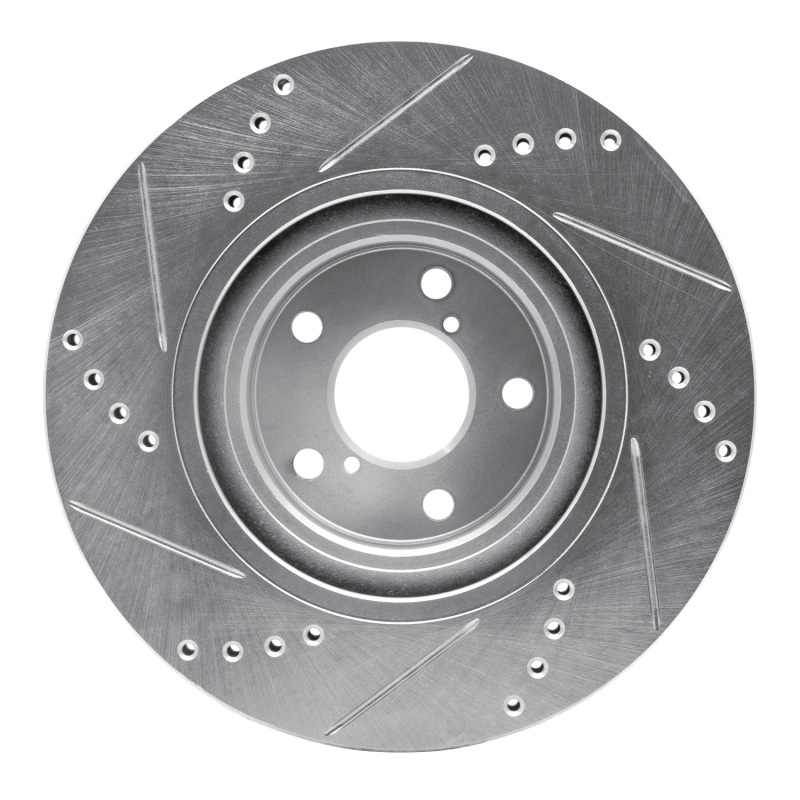 Picture of R1 04-25 Scion FR-S Front Right Drilled & Slotted Silver Brake Rotor