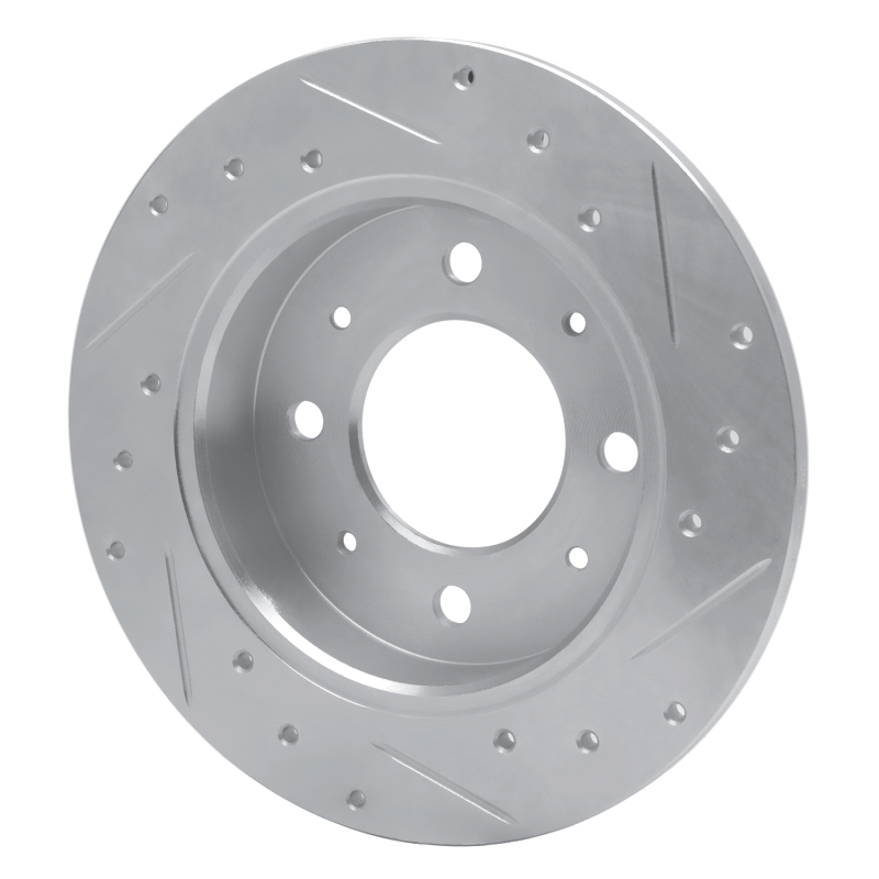 Picture of R1 04-09 Kia Spectra5 Rear Left Drilled & Slotted Silver Brake Rotor