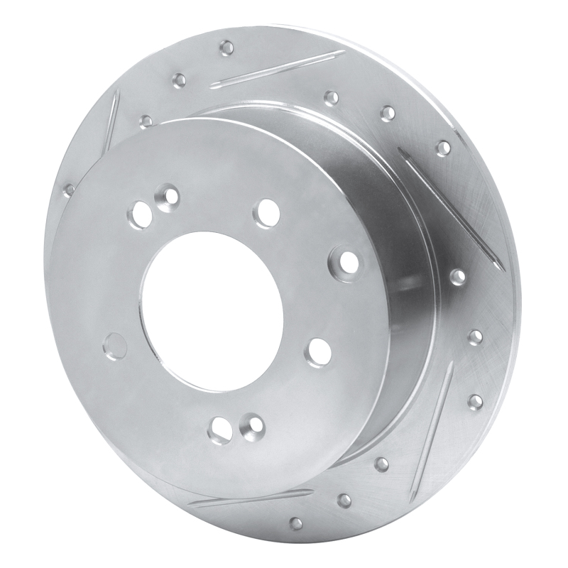 Picture of R1 10-13 Kia Forte5 Rear Left Drilled & Slotted Silver Brake Rotor