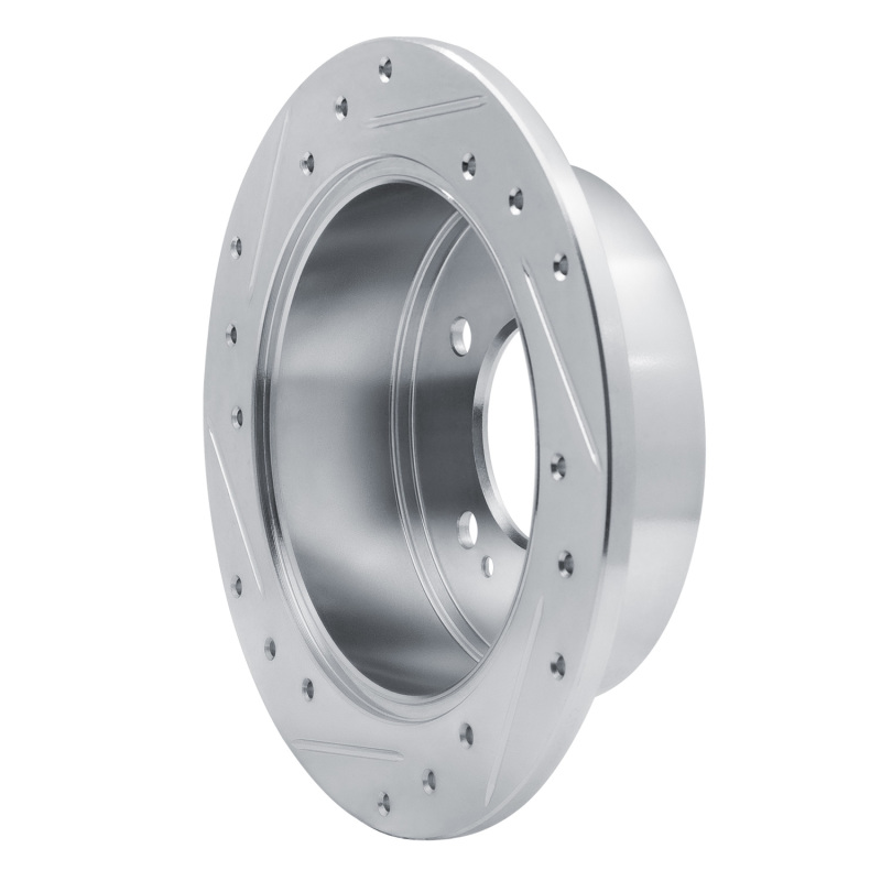 Picture of R1 10-13 Kia Forte5 Rear Right Drilled & Slotted Silver Brake Rotor