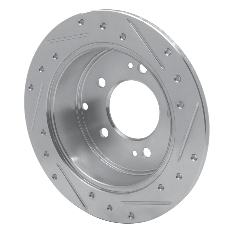 Picture of R1 10-13 Kia Forte5 Rear Left Drilled & Slotted Silver Brake Rotor