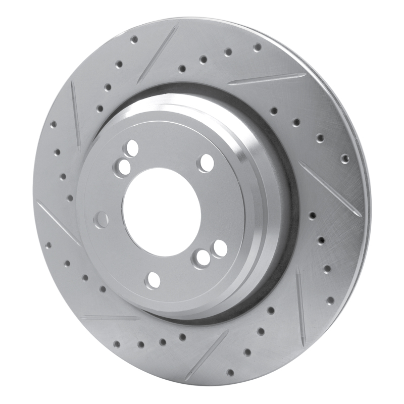 Picture of R1 00-06 BMW M5 Rear Left Drilled & Slotted Silver Brake Rotor