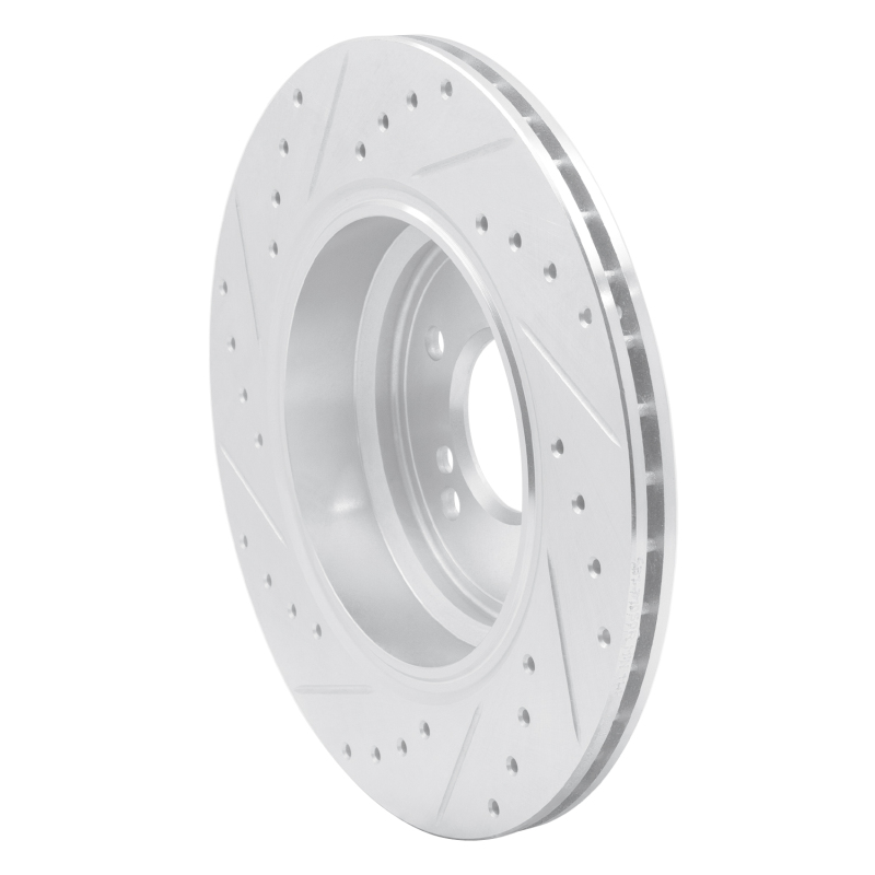 Picture of R1 00-06 BMW M5 Rear Right Drilled & Slotted Silver Brake Rotor