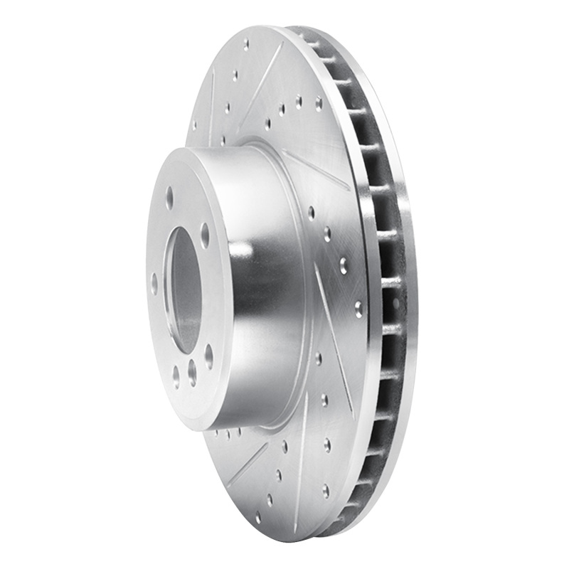 Picture of R1 04-10 BMW 530XI Front Left Drilled & Slotted Silver Brake Rotor