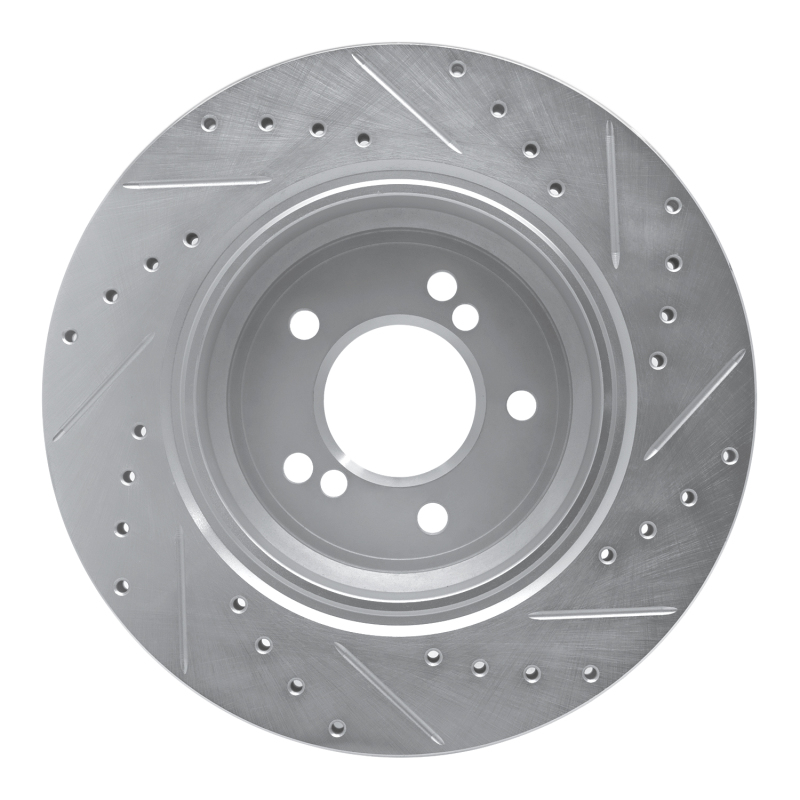Picture of R1 00-06 BMW M5 Rear Left Drilled & Slotted Silver Brake Rotor