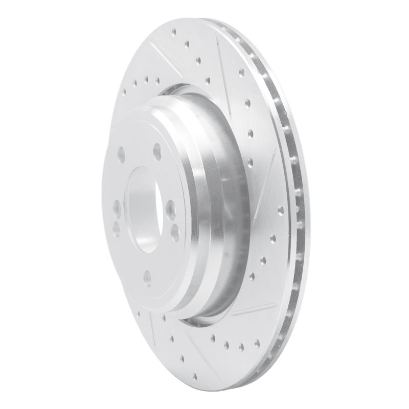 Picture of R1 00-06 BMW M5 Rear Right Drilled & Slotted Silver Brake Rotor