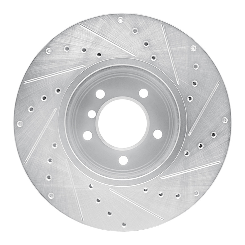 Picture of R1 04-10 BMW 530XI Front Left Drilled & Slotted Silver Brake Rotor