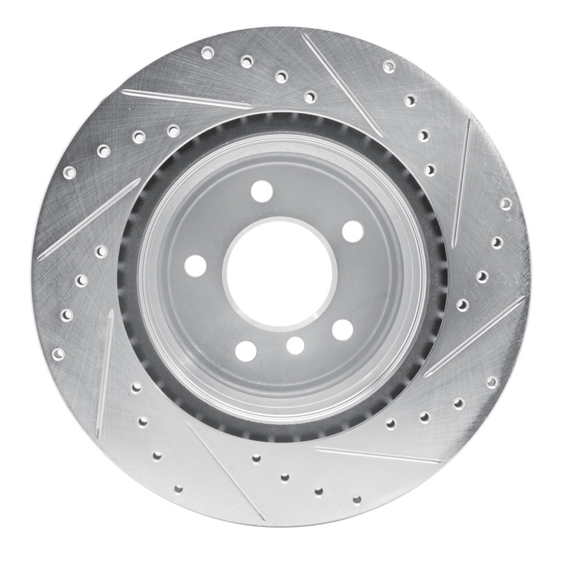 Picture of R1 06-15 BMW 335I xDrive Rear Left Drilled & Slotted Silver Brake Rotor
